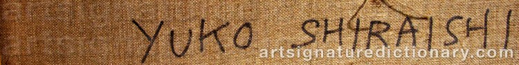 Authentic signature by Yuko SHIRAISHI on  artwork