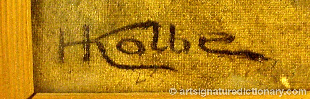 Authentic signature by H KOLBE on  artwork