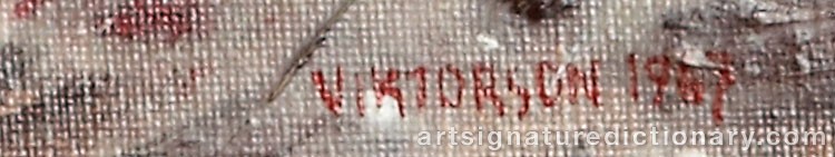 Authentic signature by Erik VIKTORSON on  artwork