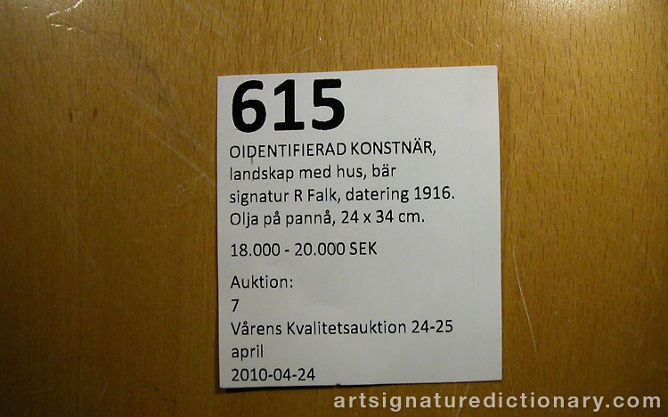 Close-up details showing Robert Rafaelovich FALK signature forgery characteristics