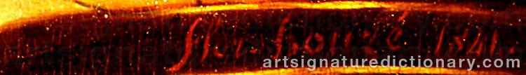 Authentic signature by Florentin HOUZE on  artwork