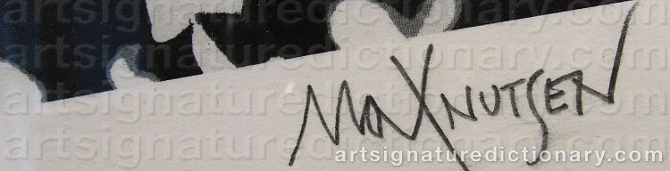 Authentic signature by Max KNUTSEN on artwork
