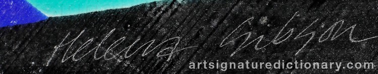Authentic signature by Helena GIBSON on artwork