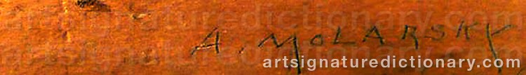 Authentic signature by Abram MOLARSKY on  artwork