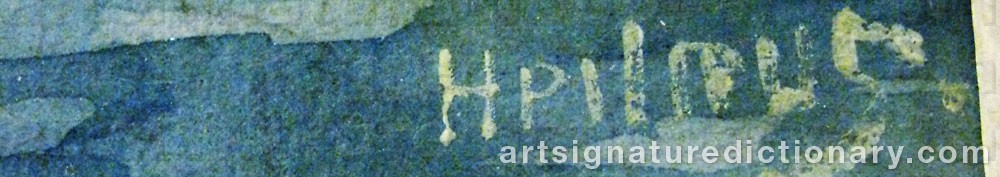 Authentic signature by Johan August ‘John’ HEDÆUS on  artwork