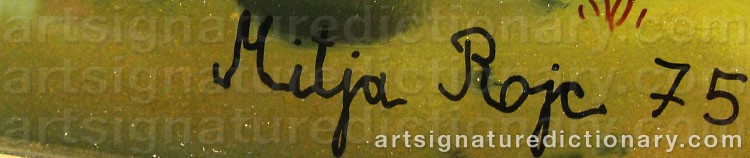 Authentic signature by Mitja ROJC on  artwork