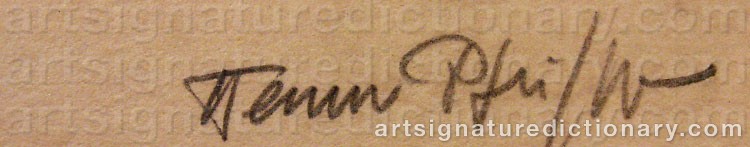 Authentic signature by Werner PFEIFFER on artwork