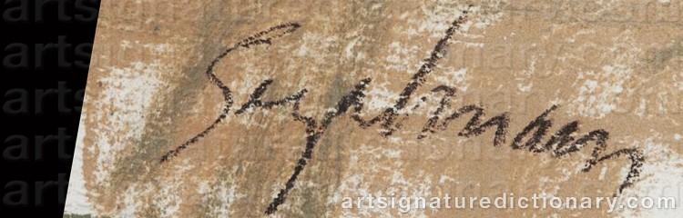 Authentic signature by Richard SEGALMAN on Painting/Watercolour artwork