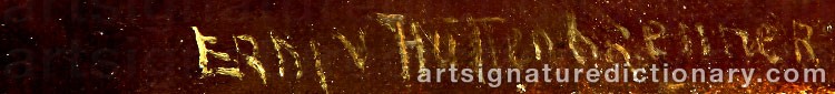 Authentic signature by Erni Von HÜTTENBRENNER on  artwork