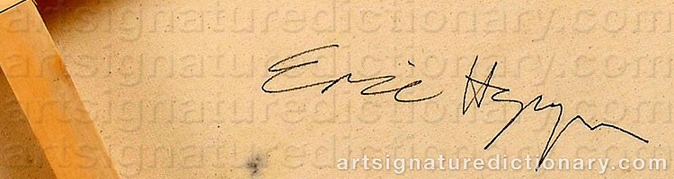 Authentic signature by Eric HYNYNEN on Painting/Watercolour artwork