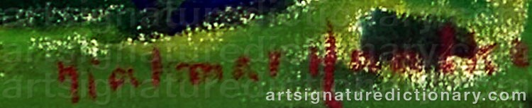 Authentic signature by Hjalmar HAALKE on artwork