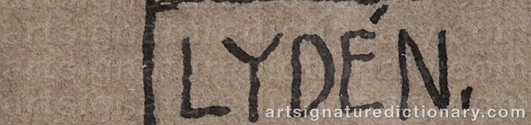 Authentic signature by Edvin LYDÉN on Painting/Watercolour artwork