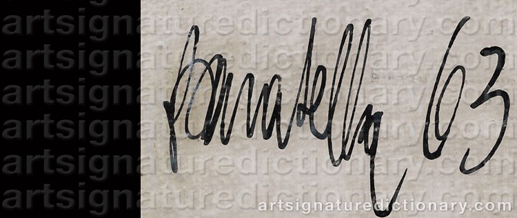 Authentic signature by Paolo BARATELLA on  artwork