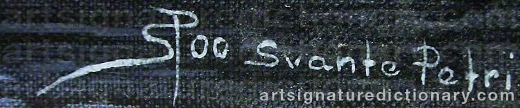 Authentic signature by Svante PETRI on  artwork
