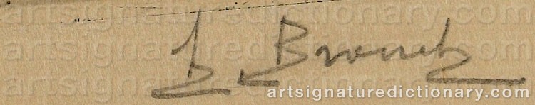 Authentic signature by Auguste BROUET on  artwork