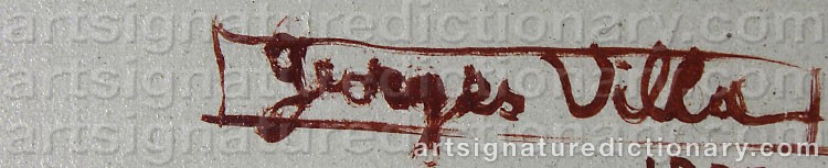 Authentic signature by Georges VILLA on artwork