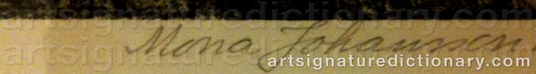 Authentic signature by Mona JOHANSSON on  artwork