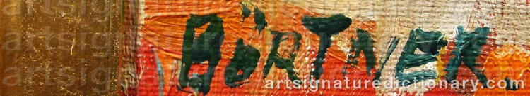 Authentic signature by Gustav BÖRTNER on artwork