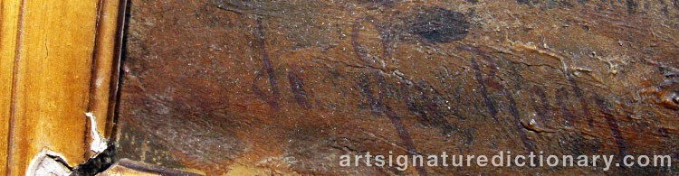 Authentic signature by Charles Ferdinand DE LA ROCHE on  artwork