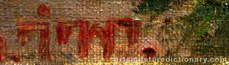 Authentic signature by Johannes WILHJELM on Painting/Watercolour artwork