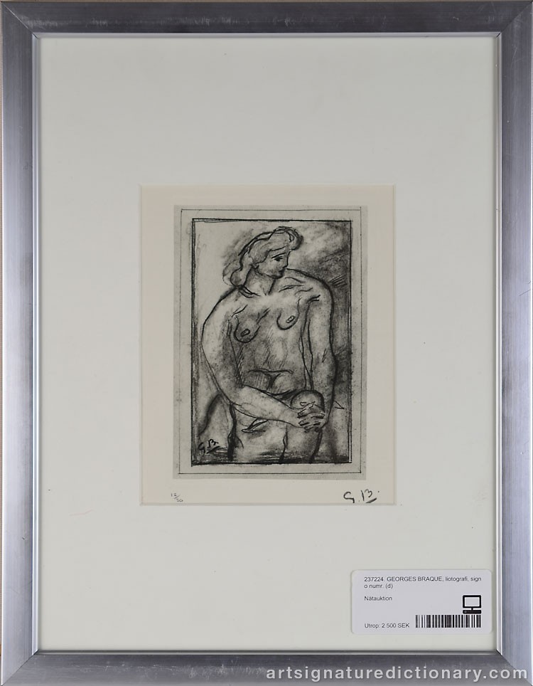 Close-up details showing Georges BRAQUE signature forgery characteristics