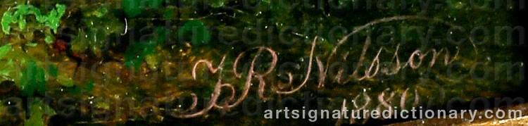 Authentic signature by Johan Robert NILSSON on Painting/Watercolour artwork