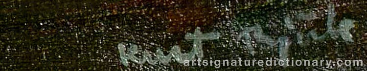Authentic signature by Kurt BJÖRK on artwork
