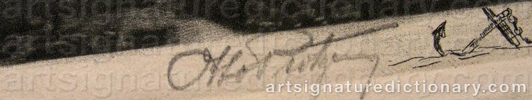 Authentic signature by Otto PROTZEN on artwork