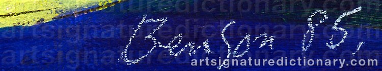 Authentic signature by Martin BENSON on  artwork