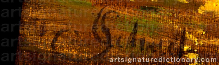 Authentic signature by Carl SCHUCH on Painting/Watercolour artwork