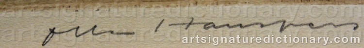 Authentic signature by Olle HANSPERS on artwork