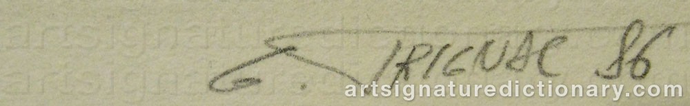 Authentic signature by Gerard TRIGNAC on  artwork