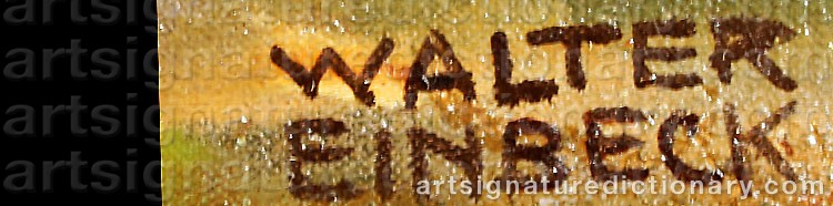 Authentic signature by Walter EINBECK on  artwork