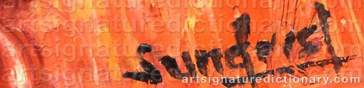 Authentic signature by Robert SUNDQVIST on  artwork