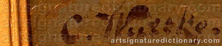 Authentic signature by Carl WUTTKE on  artwork
