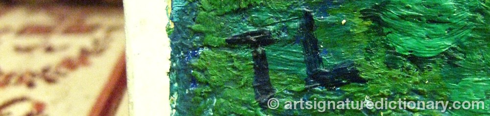 Authentic signature by Ture LUNDQUIST on  artwork