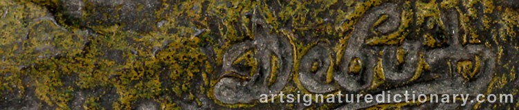 Authentic signature by Jean Didier DEBUT on  artwork