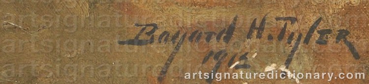 Authentic signature by Bayard Henry TYLER on  artwork