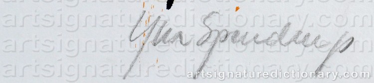 Authentic signature by Yllva SPENDRUP on artwork