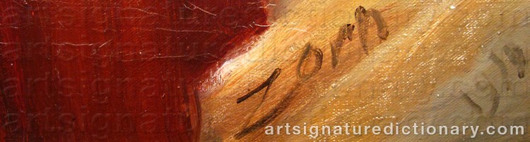Forged signature of Anders ZORN