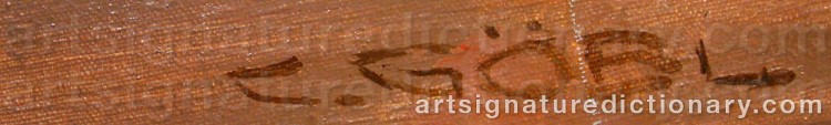 Authentic signature by Camilla GÖBL-WAHL on artwork