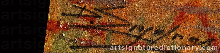 Authentic signature by Delphin ENJOLRAS on  artwork