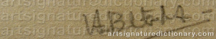 Authentic signature by VALBUENA on  artwork