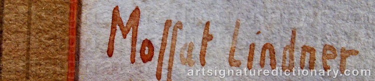 Authentic signature by Moffat Peter LINDNER on  artwork
