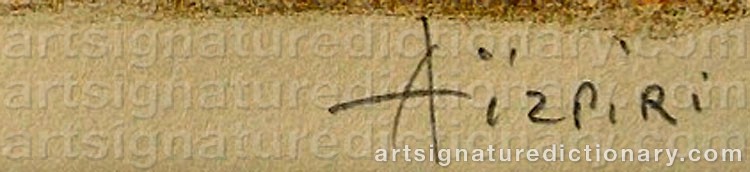 Authentic signature by Paul Augustin AIZPIRI on Drawing/Graphic/Print artwork