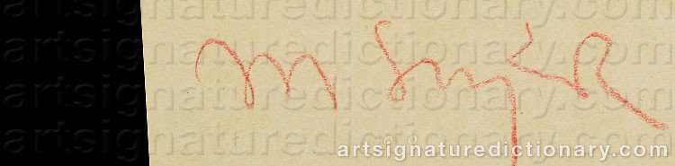 Authentic signature by Moses SOYER on Painting/Watercolour artwork