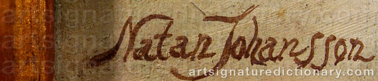 Authentic signature by Natan JOHANSSON on Painting/Watercolour artwork
