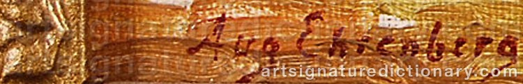 Authentic signature by August EHRENBERG on  artwork