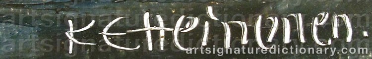 Authentic signature by Kurt-Erik HEINONEN on artwork