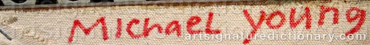 Authentic signature by Michael YOUNG on  artwork